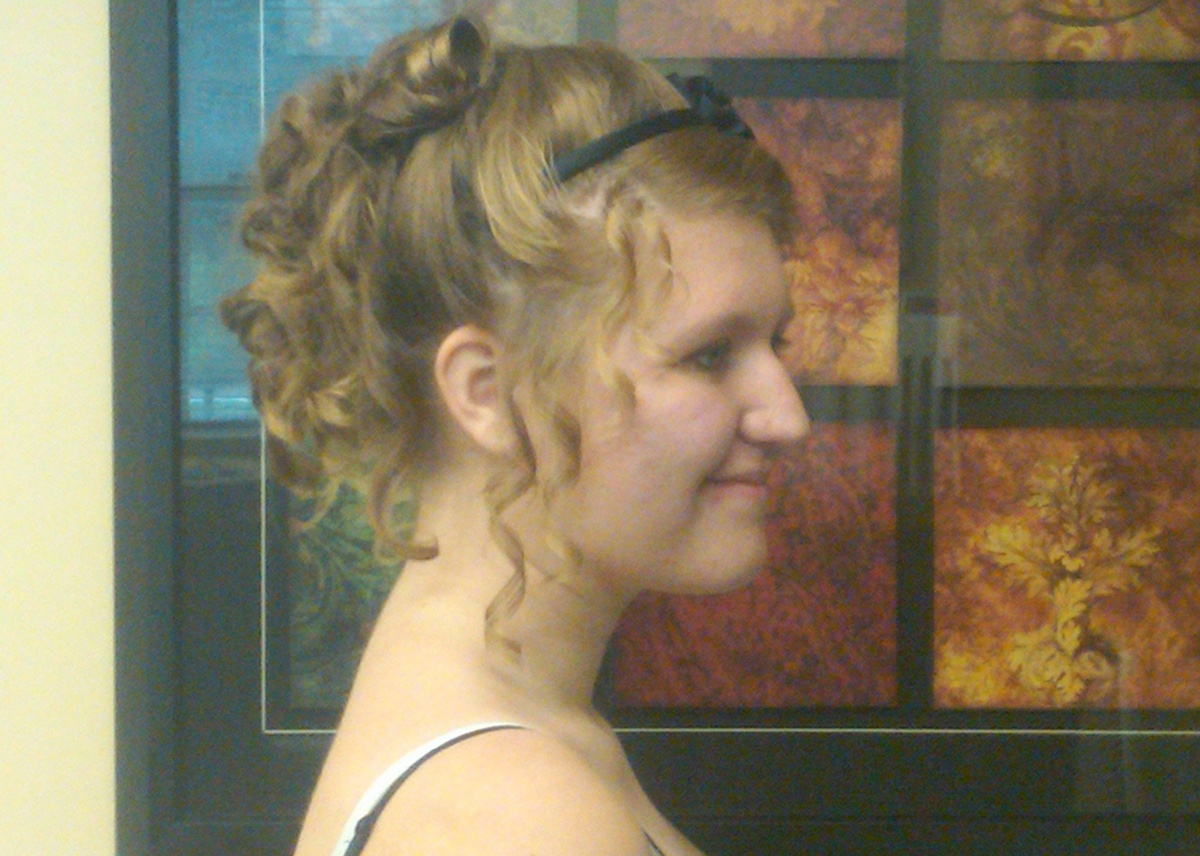 Girl hair up-do for prom