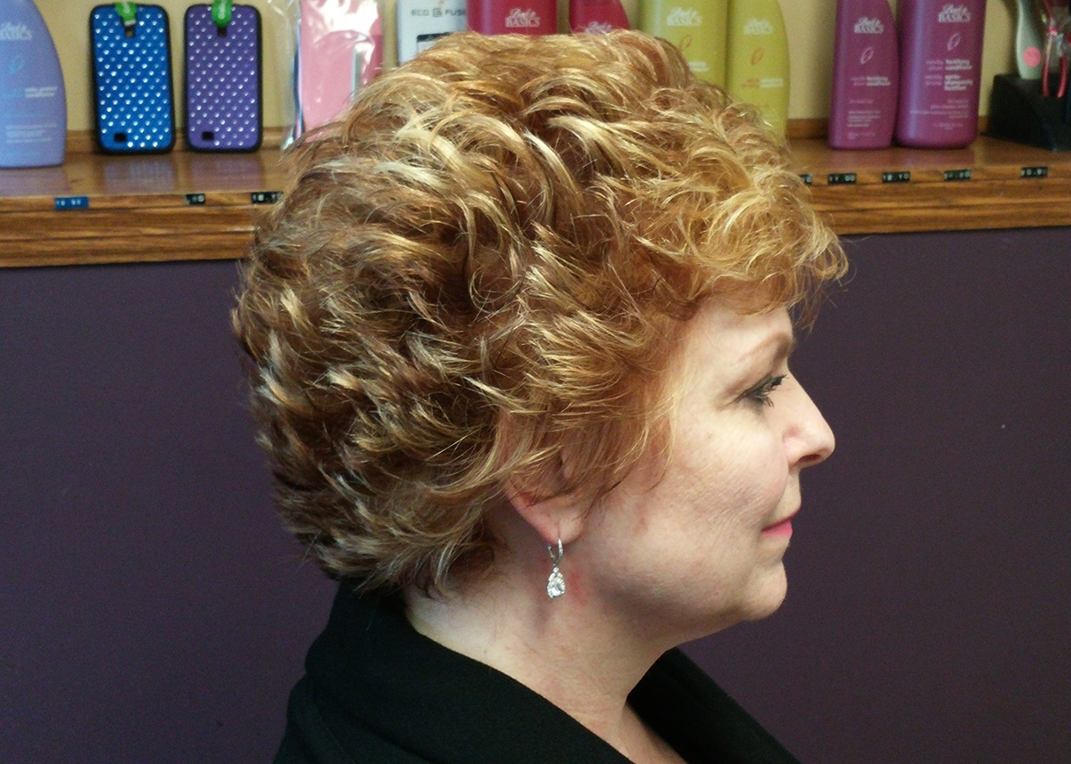 Short Style female haircut with red color