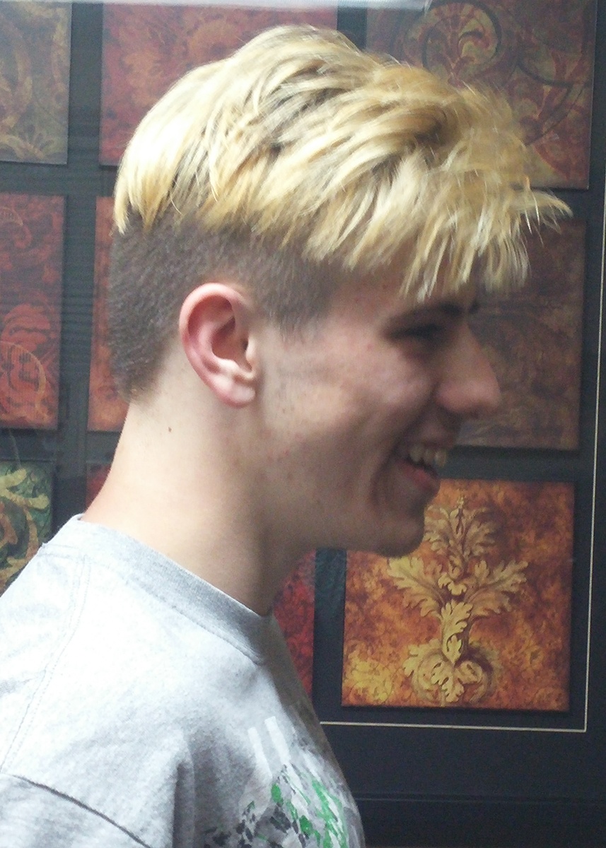 Young man after hair cut by passion for hair